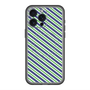 スリムプロテクションプレミアムケース with MagSafe［ Small Stripe - Navy × Green ］