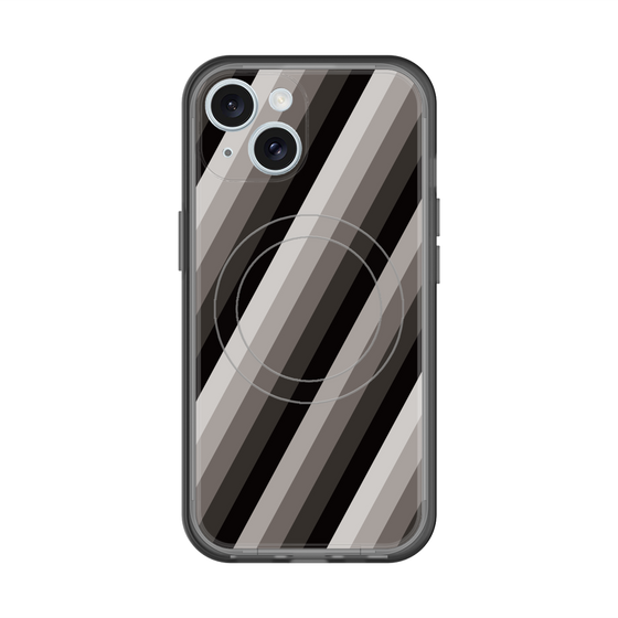 スリムプロテクションプレミアムケース with MagSafe［ Middle Stripe - Black ］