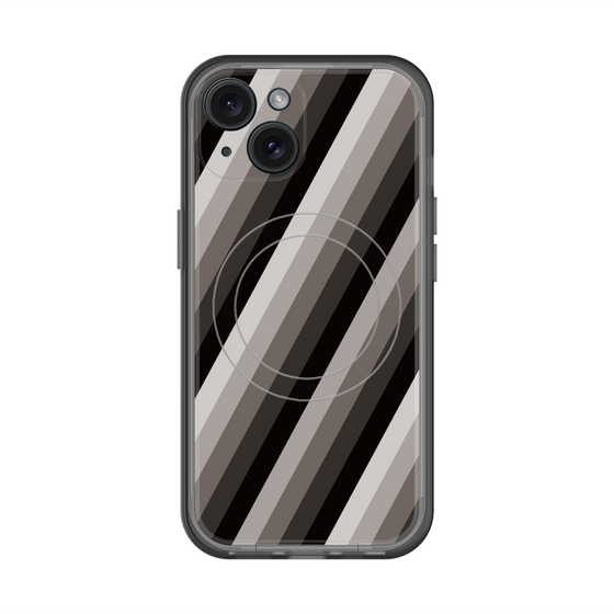 スリムプロテクションプレミアムケース with MagSafe［ Middle Stripe - Black ］