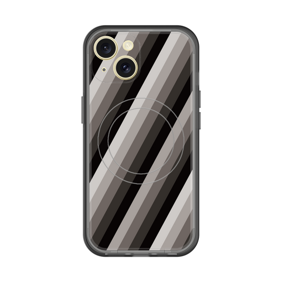 スリムプロテクションプレミアムケース with MagSafe［ Middle Stripe - Black ］