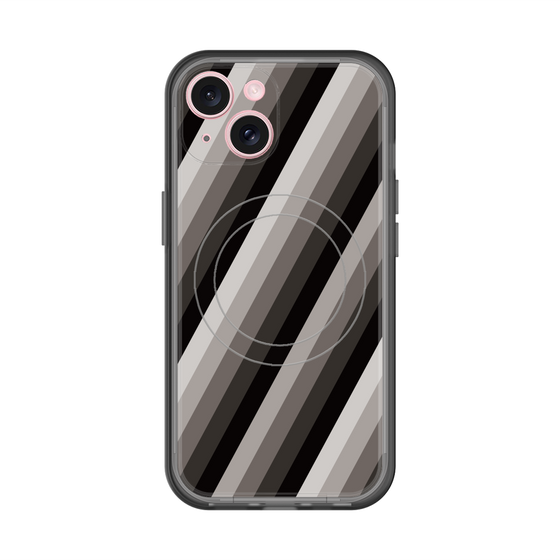 スリムプロテクションプレミアムケース with MagSafe［ Middle Stripe - Black ］