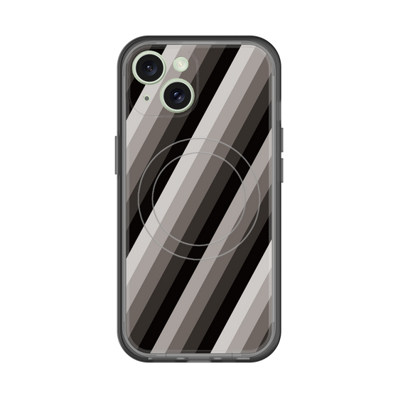 スリムプロテクションプレミアムケース with MagSafe［ Middle Stripe - Black ］