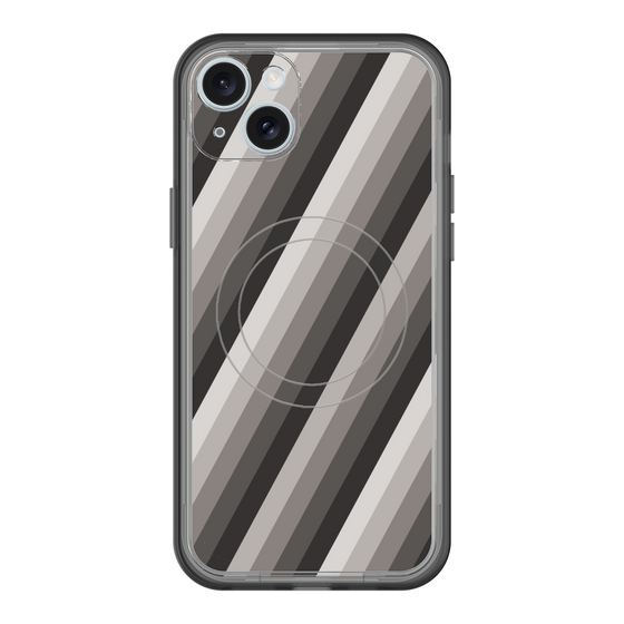 スリムプロテクションプレミアムケース with MagSafe［ Middle Stripe - Black ］