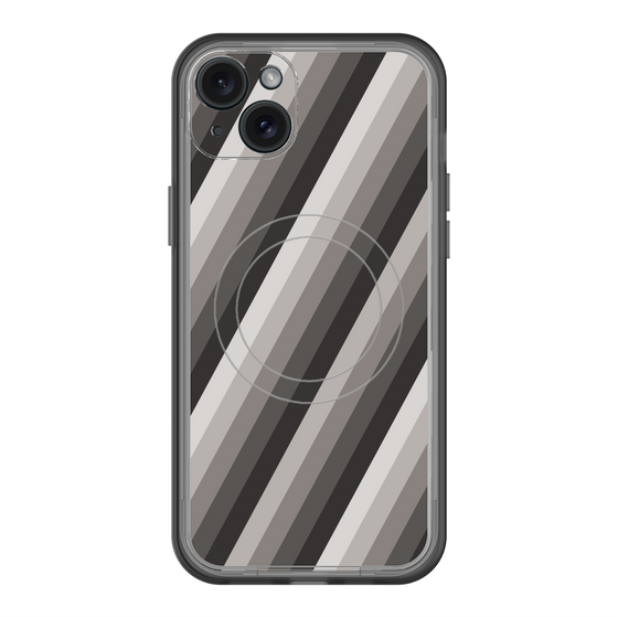 スリムプロテクションプレミアムケース with MagSafe［ Middle Stripe - Black ］