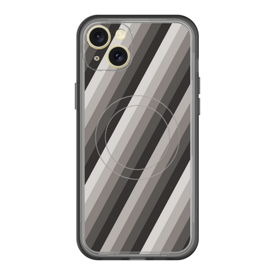 スリムプロテクションプレミアムケース with MagSafe［ Middle Stripe - Black ］