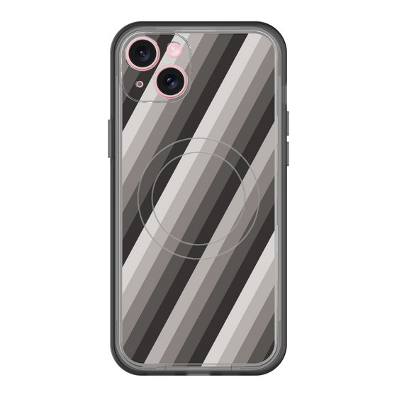 スリムプロテクションプレミアムケース with MagSafe［ Middle Stripe - Black ］
