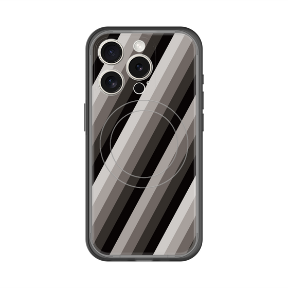 スリムプロテクションプレミアムケース with MagSafe［ Middle Stripe - Black ］