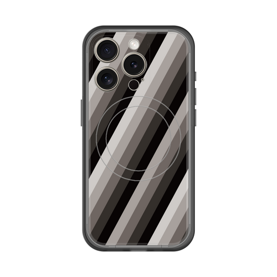 スリムプロテクションプレミアムケース with MagSafe［ Middle Stripe - Black ］