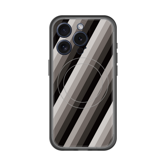 スリムプロテクションプレミアムケース with MagSafe［ Middle Stripe - Black ］