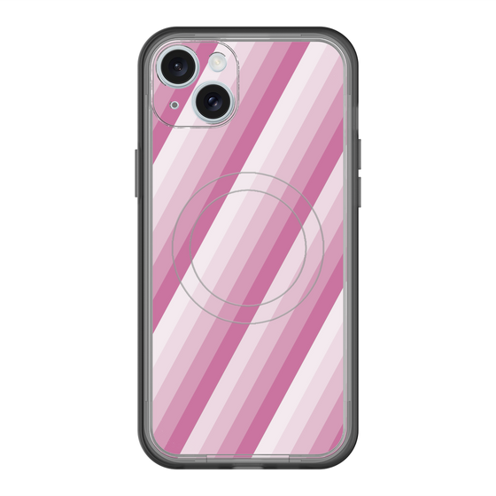 スリムプロテクションプレミアムケース with MagSafe［ Middle Stripe - Pink ］
