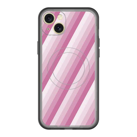 スリムプロテクションプレミアムケース with MagSafe［ Middle Stripe - Pink ］