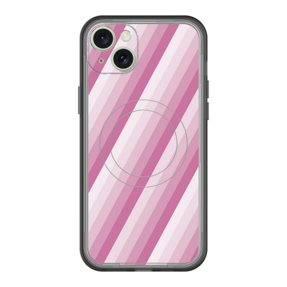 スリムプロテクションプレミアムケース with MagSafe［ Middle Stripe - Pink ］