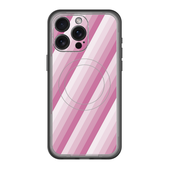 スリムプロテクションプレミアムケース with MagSafe［ Middle Stripe - Pink ］