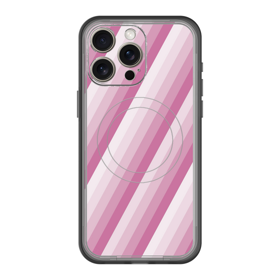 スリムプロテクションプレミアムケース with MagSafe［ Middle Stripe - Pink ］