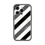 スリムプロテクションプレミアムケース with MagSafe［ Big Stripe - Black × Gray ］