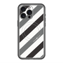 スリムプロテクションプレミアムケース with MagSafe［ Big Stripe - Black × Gray ］