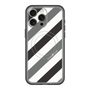 スリムプロテクションプレミアムケース with MagSafe［ Big Stripe - Black × Gray ］