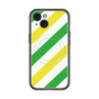 スリムプロテクションプレミアムケース with MagSafe［ Big Stripe - Green × Yellow ］