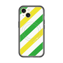スリムプロテクションプレミアムケース with MagSafe［ Big Stripe - Green × Yellow ］