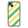スリムプロテクションプレミアムケース with MagSafe［ Big Stripe - Green × Yellow ］
