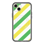 スリムプロテクションプレミアムケース with MagSafe［ Big Stripe - Green × Yellow ］