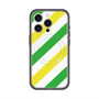 スリムプロテクションプレミアムケース with MagSafe［ Big Stripe - Green × Yellow ］
