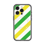 スリムプロテクションプレミアムケース with MagSafe［ Big Stripe - Green × Yellow ］