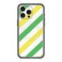 スリムプロテクションプレミアムケース with MagSafe［ Big Stripe - Green × Yellow ］