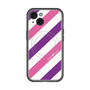 スリムプロテクションプレミアムケース with MagSafe［ Big Stripe - Purple × Pink ］