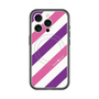 スリムプロテクションプレミアムケース with MagSafe［ Big Stripe - Purple × Pink ］