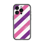 スリムプロテクションプレミアムケース with MagSafe［ Big Stripe - Purple × Pink ］