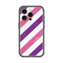 スリムプロテクションプレミアムケース with MagSafe［ Big Stripe - Purple × Pink ］