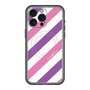 スリムプロテクションプレミアムケース with MagSafe［ Big Stripe - Purple × Pink ］