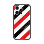 スリムプロテクションプレミアムケース with MagSafe［ Big Stripe - Red × Black ］