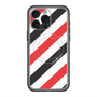 スリムプロテクションプレミアムケース with MagSafe［ Big Stripe - Red × Black ］