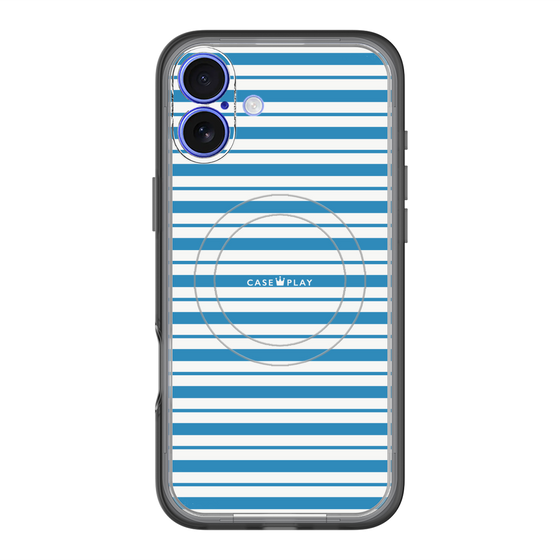 スリムプロテクションプレミアムケース with MagSafe［ Small Border - Blue ］
