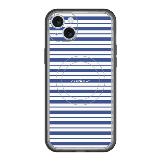 スリムプロテクションプレミアムケース with MagSafe［ Small Border - Navy ］