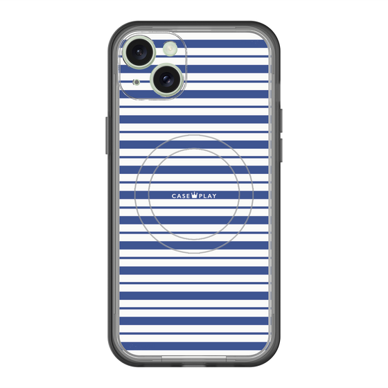 スリムプロテクションプレミアムケース with MagSafe［ Small Border - Navy ］