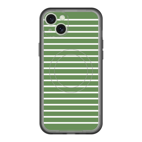 スリムプロテクションプレミアムケース with MagSafe［ Middle Border - Green ］