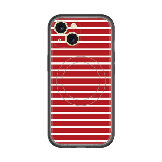 スリムプロテクションプレミアムケース with MagSafe［ Middle Border - Red ］