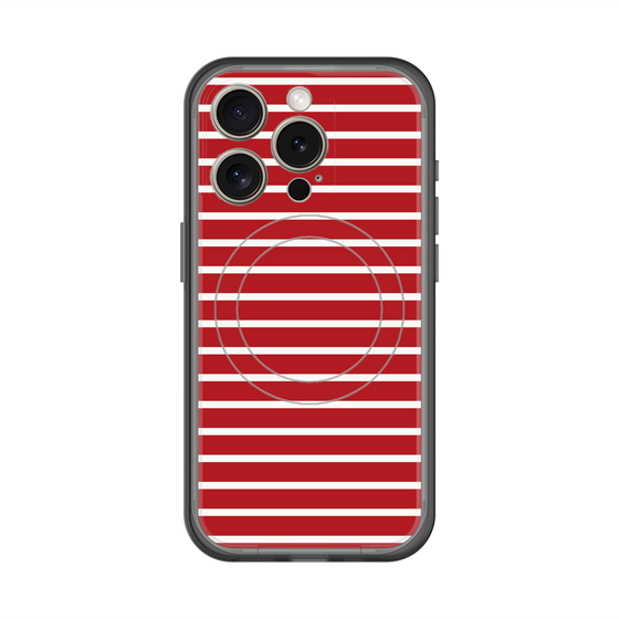 スリムプロテクションプレミアムケース with MagSafe［ Middle Border - Red ］