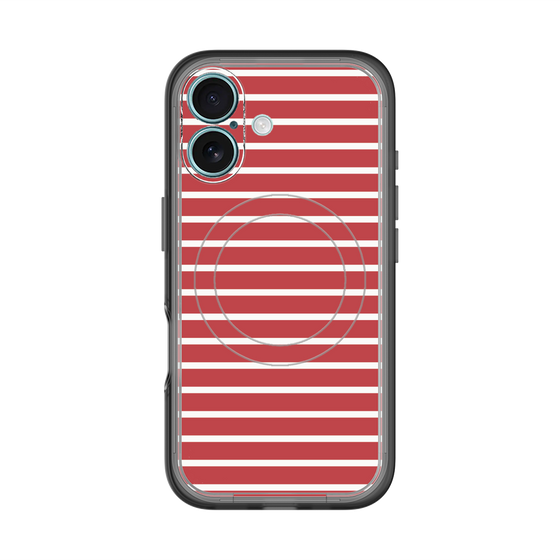 スリムプロテクションプレミアムケース with MagSafe［ Middle Border - Red ］