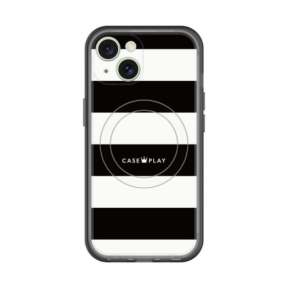 スリムプロテクションプレミアムケース with MagSafe［ Big Border - Black ］
