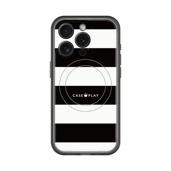 スリムプロテクションプレミアムケース with MagSafe［ Big Border - Black ］