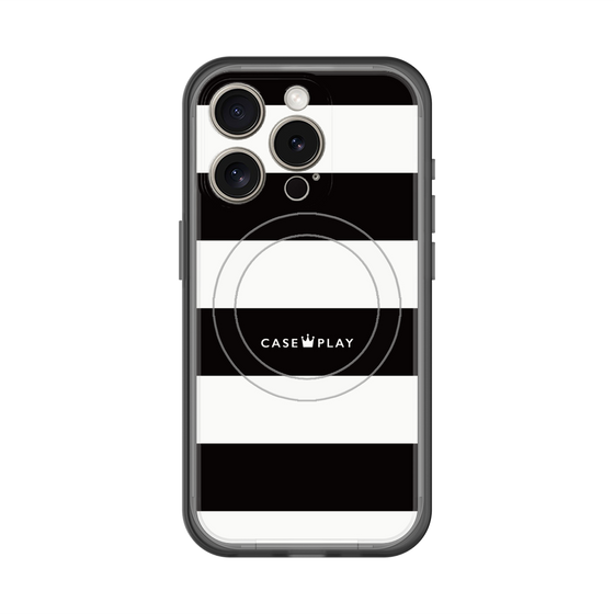 スリムプロテクションプレミアムケース with MagSafe［ Big Border - Black ］