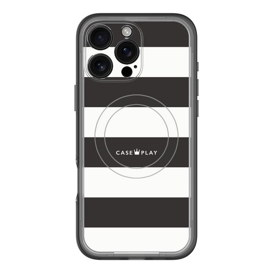 スリムプロテクションプレミアムケース with MagSafe［ Big Border - Black ］