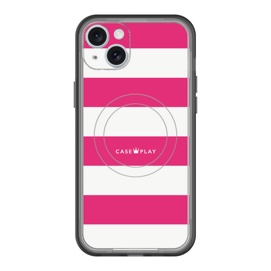 スリムプロテクションプレミアムケース with MagSafe［ Big Border - Pink ］