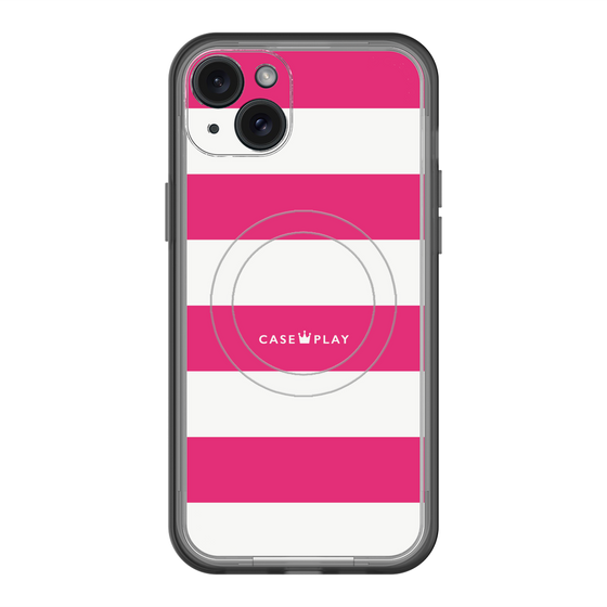 スリムプロテクションプレミアムケース with MagSafe［ Big Border - Pink ］