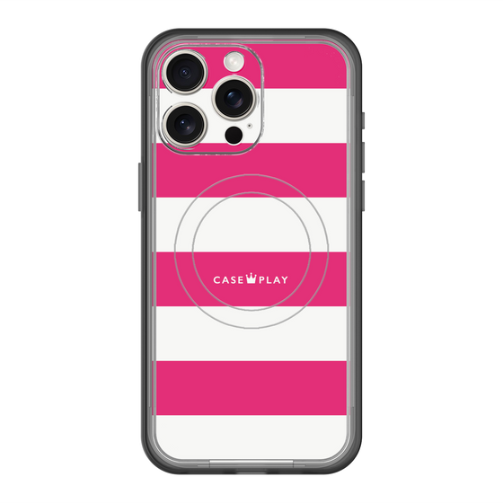 スリムプロテクションプレミアムケース with MagSafe［ Big Border - Pink ］