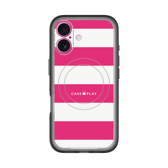 スリムプロテクションプレミアムケース with MagSafe［ Big Border - Pink ］